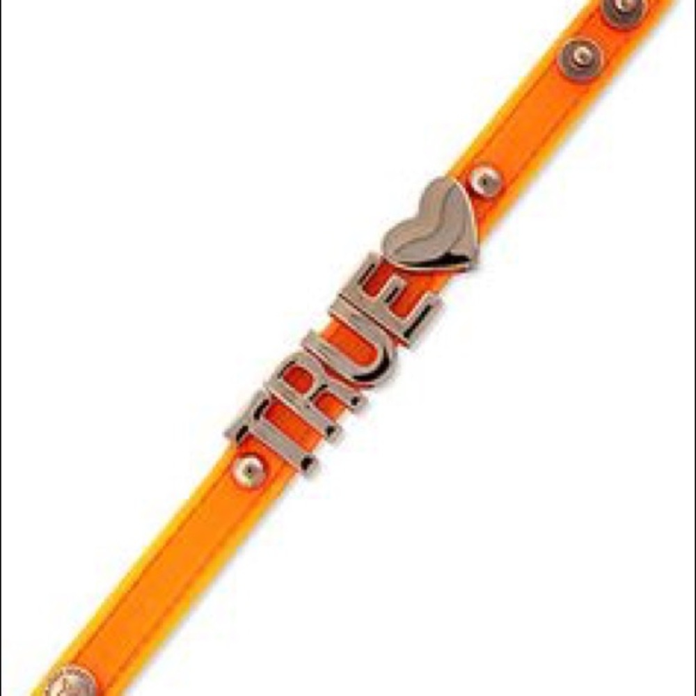 BCBG “TRUE” Silicone Affirmation Buckle Strap Bracelet